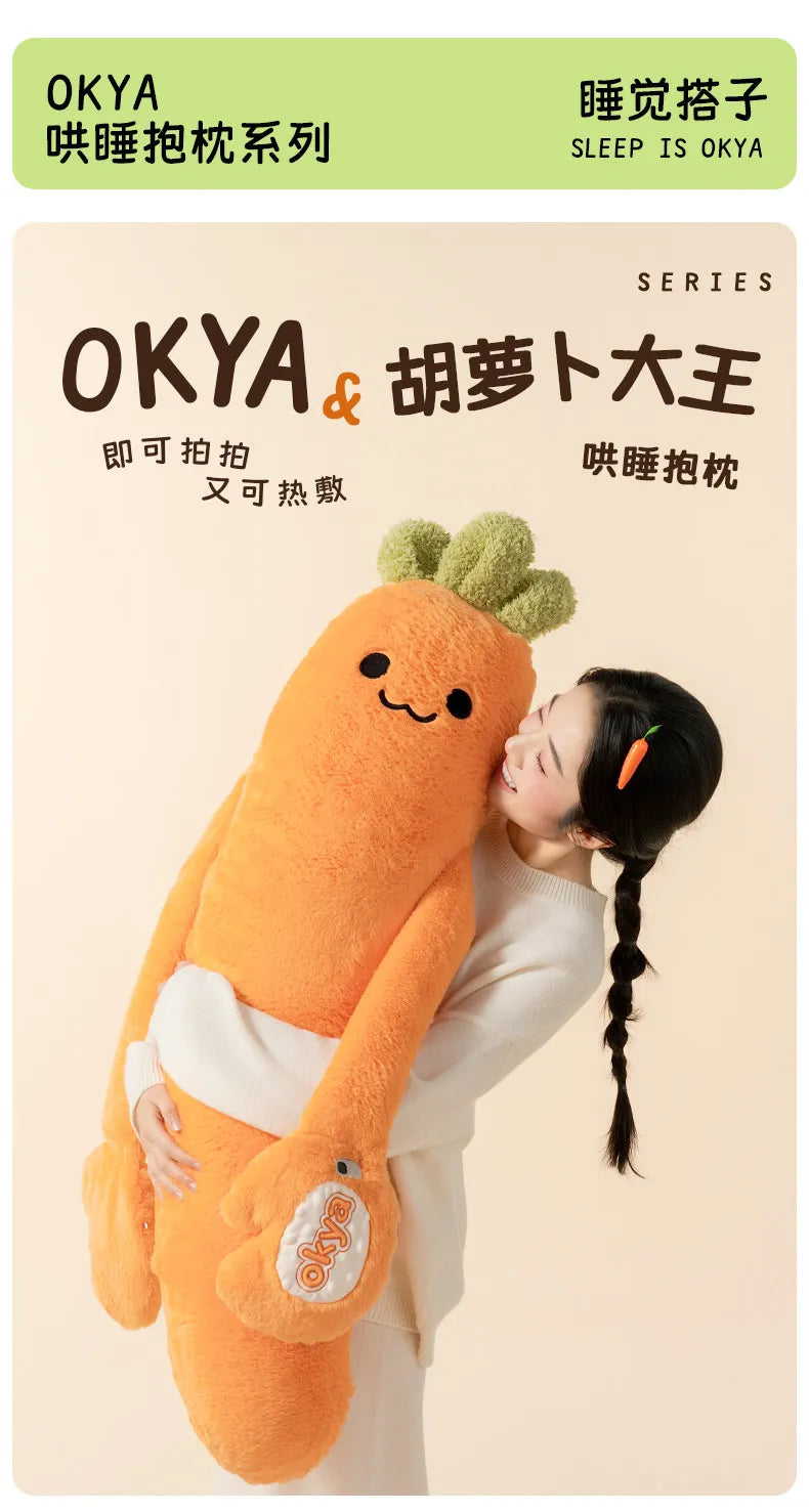 OKYA Carrot King Patting Hugging Sleeping Plush Toy Doll Hug Squishy Pillow Cushion Plushie Birthday Gift for Girlfriend