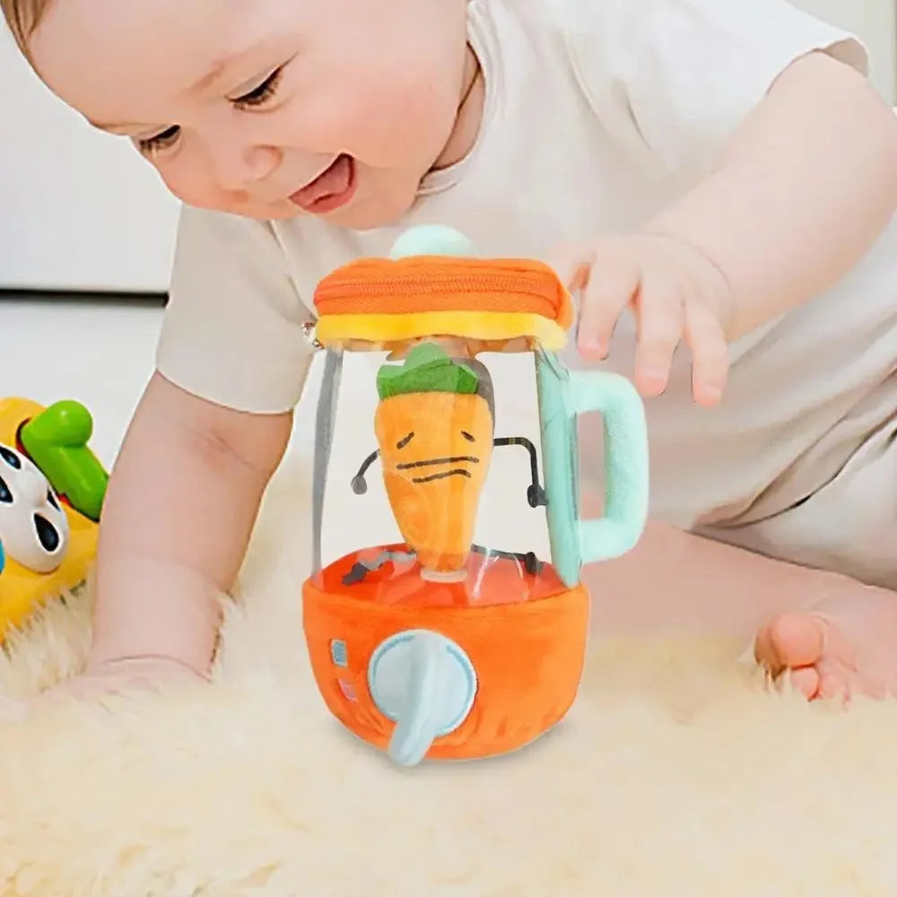 Cartoon Funny Carrot Juicer Plush Toy Drawstring Rotating Bag Pendants Stuffed Plush Toys Carrot/Flower Blender Toy
