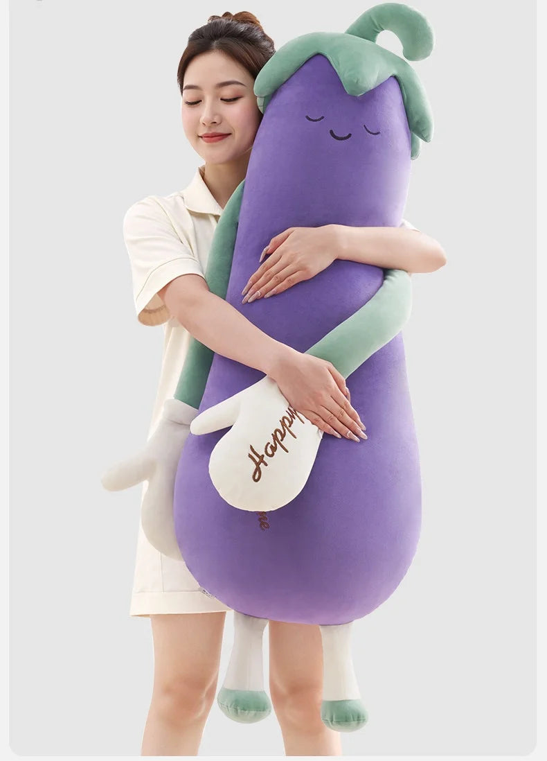 Zhimengren Eggplant Sleep Pillow Bluetooth Music Remote Control Adjustable Patting Plush Toy For Adults Pregnant Women Girls