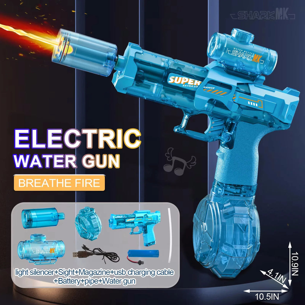 MK3 Simulation Shooting Flames Electric Water Gun Self Absorbent Water Automatic Continuous Water Guns Kids Summer Outdoor Toys