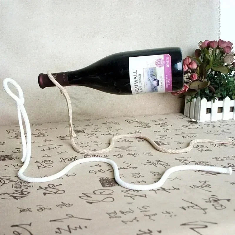 Kitchen Magical Suspension Iron Chain Wine Racks One Bottle Wine Display Racks Stand Holder Dining Room Cellar Bar Decoration