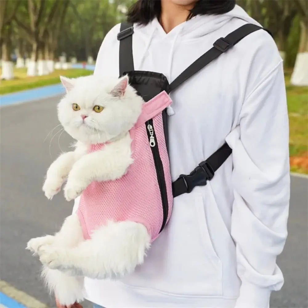 Adjustable Pet Backpack Double Shoulder Breathable Cat Carrier Bag Dog Carrier Backpack for Small Dog Cat Outdoor Accessories