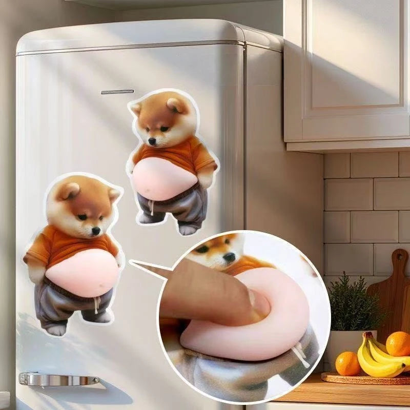 Cute Puppy Big Belly Pinch Sticker Cartoon 3D Shiba Inu Anti-collision Sticker DIY Mobile Phone Case Sticker Children's Toy