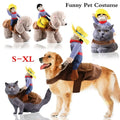 Practical Dog Cowboy Rider Suit With Matching Hat Pet Cosplay Clothes Halloween Xmas Puppy Festival Party Costume Accessory