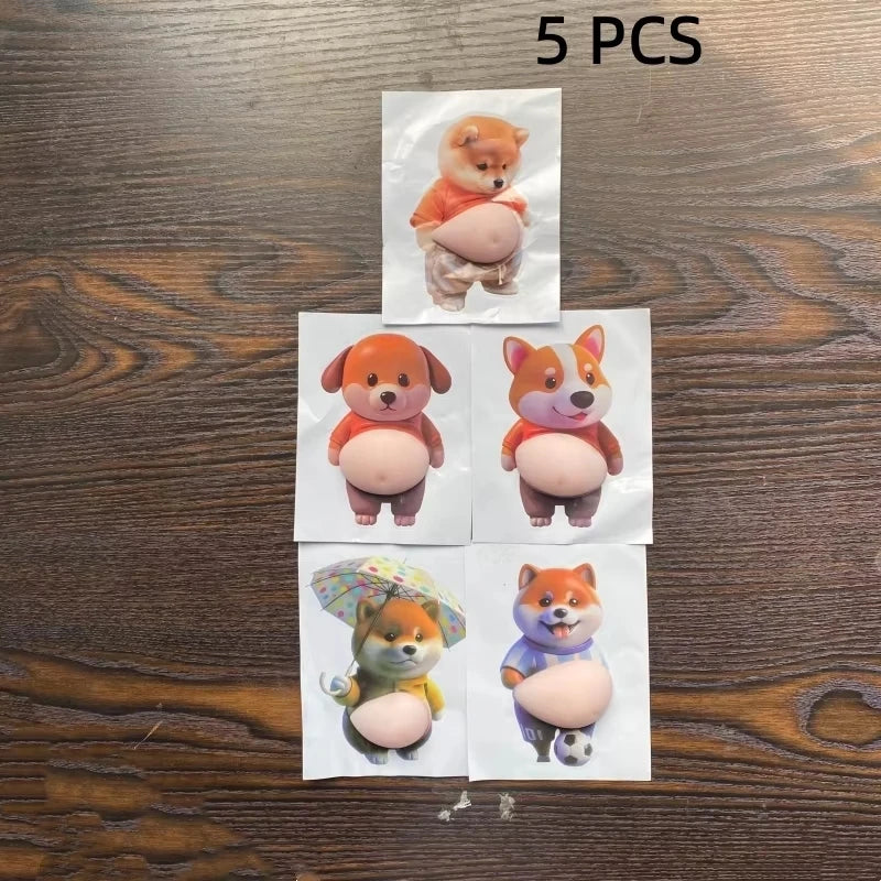 Cute Puppy Big Belly Pinch Sticker Cartoon 3D Shiba Inu Anti-collision Sticker DIY Mobile Phone Case Sticker Children's Toy