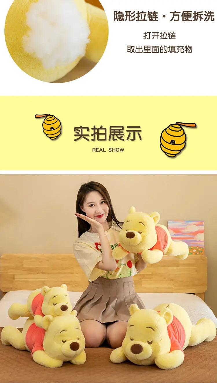 Disney Winnie The Pooh Kawaii Pooh Bear Stuffed Plush Toy Doll Cartoon Sofa Cushion Pillow Peluches Children Girl Birthday Gift