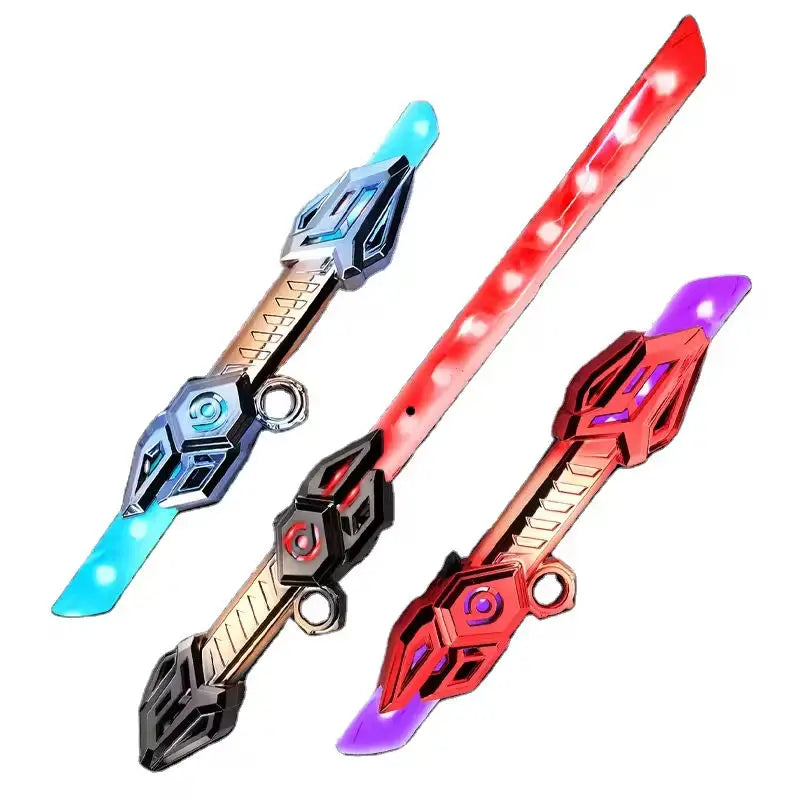 Laser Sword Extensible Glow Sword Two-in-One Colorful Flash Fluorescent Stick Toy