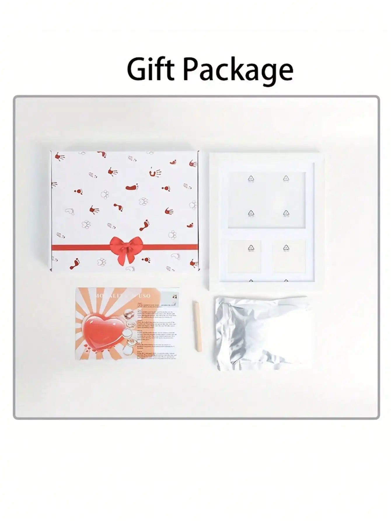 1pcs DIY Pet Paw Print Memorial Set - Clay Mold & Photo Frame, Souvenir Kit for Dogs & Cats, Perfect Pet Memorial Gift