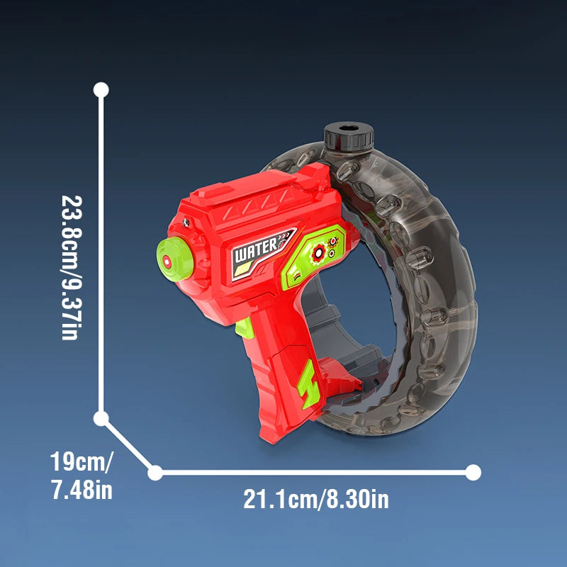 Electric Water Gun Space Concentrator Ring Handheld Cool Light Large Capacity High-speed Water Gun Toy Gifts for Summer Pool