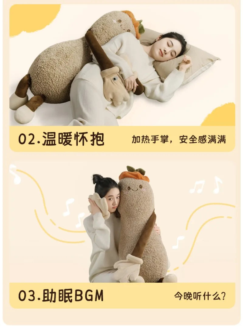 OKYA Peanut King Sleep Inducing Plush Pillow Toy Doll Hugging Patting Cushion Squishy Tapping Plushie Girlfriend Birthday Gift