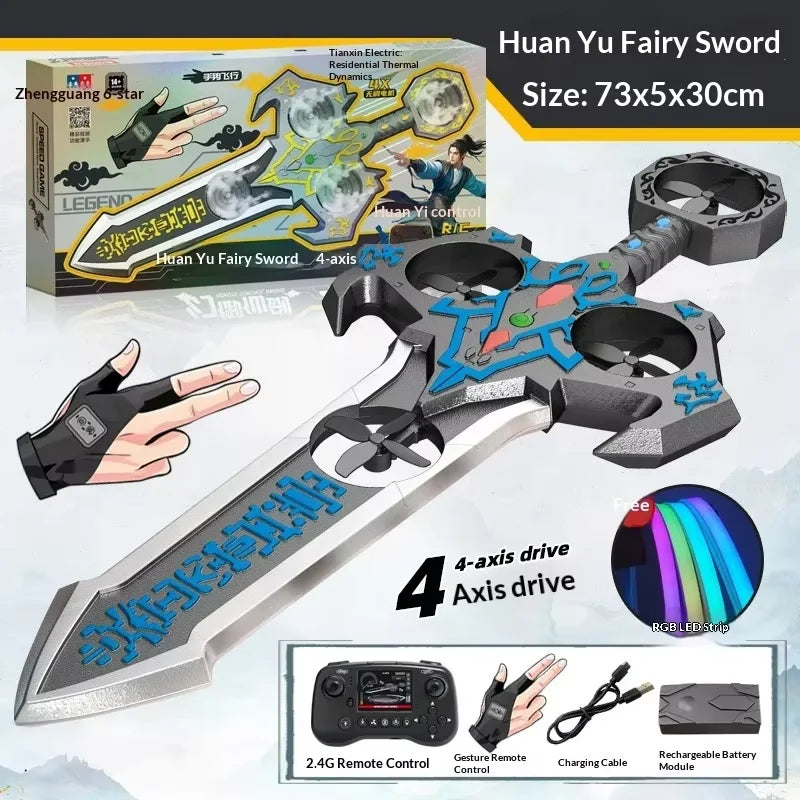70cm Remote Flying Sword Drone,Rc Glider For Adults,3-Speed Stunt Hand Remote Controlled,Drop-Resistant Material,360° Stunt Flip
