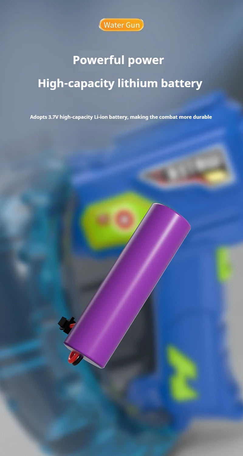 Electric Water Gun Space Concentrator Ring Handheld Cool Light Large Capacity High-speed Water Gun Toy Gifts for Summer Pool