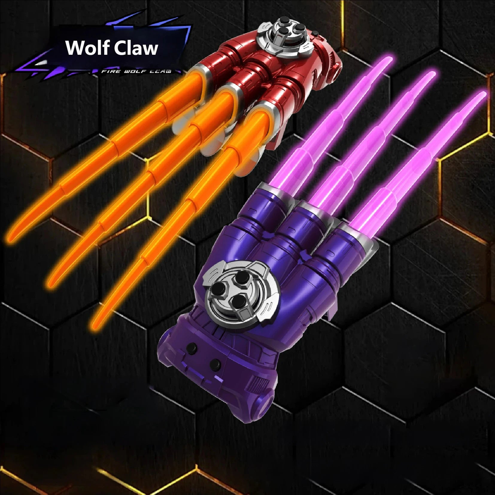 Outdoor Toy Bright Wolf Claw Cosplay Retractable Multi-Color Flash LED Light Claw Party Role Play Interactive Toy For Boy Adult