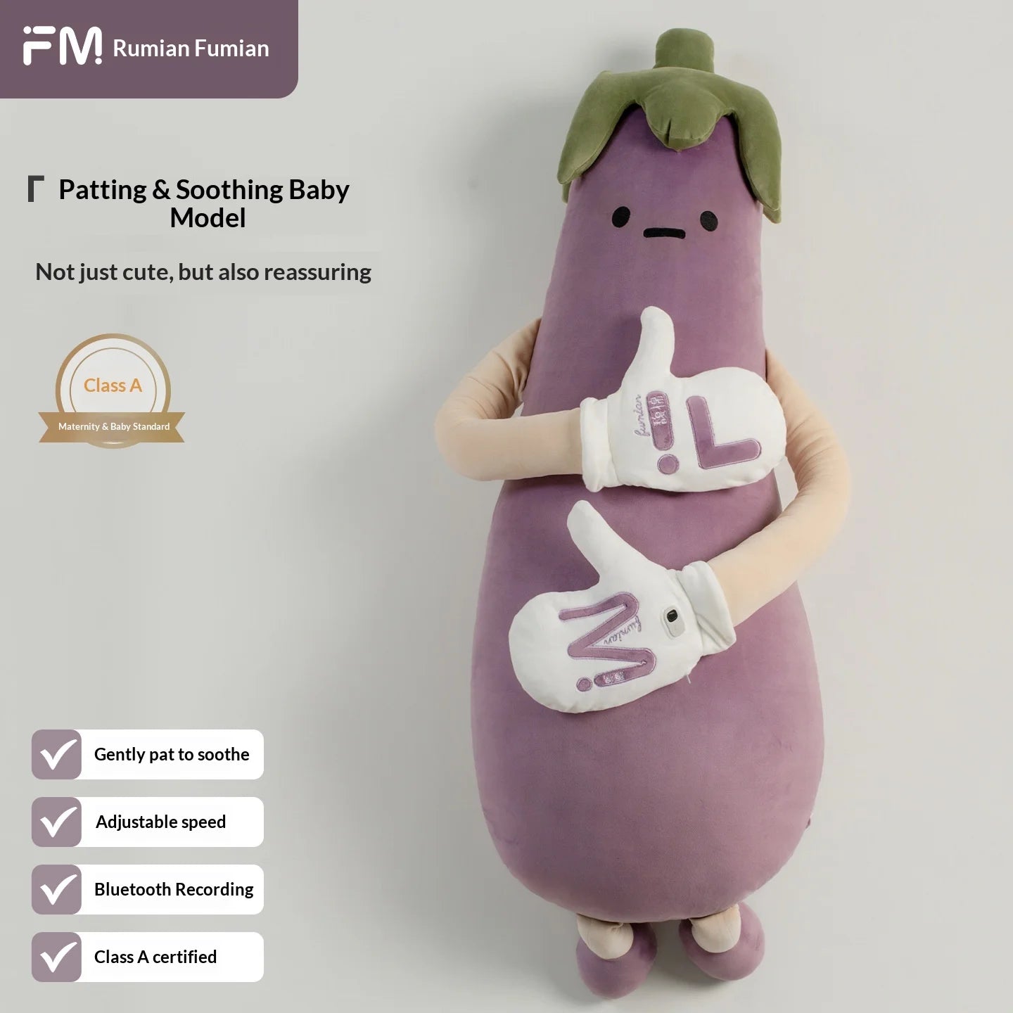 Eggplant King Pillow Specially Developed For Adults Three Adjustable Temp Soothe Sleep Settings Children Sleep Aid Bed Use Gifts