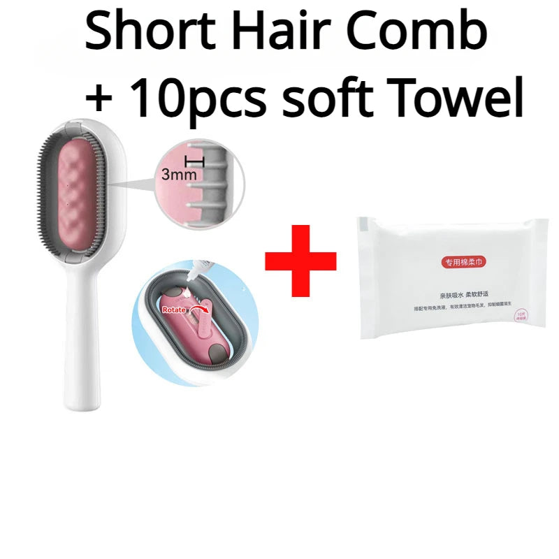 Double Sided Hair Removal Brushes for Cat Dog Pet Grooming Comb with Wipes Kitten Brush Cat Accessories Pet Products