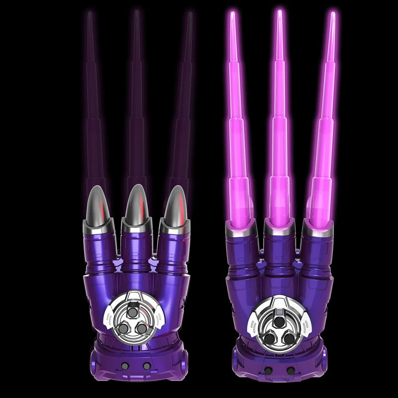 Outdoor Toy Bright Wolf Claw Cosplay Retractable Multi-Color Flash LED Light Claw Party Role Play Interactive Toy For Boy Adult