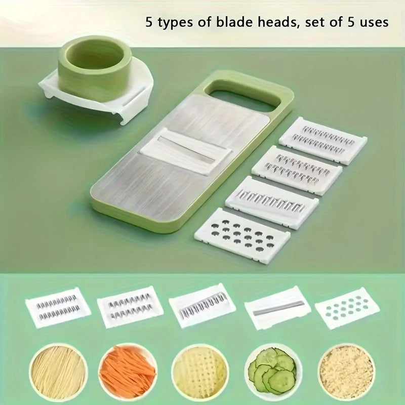 7pcs/set Multifunctional Vegetable Slicer and Grater Set - Interchangeable Blades Manual Kitchen Tool Kit - for Potatoes