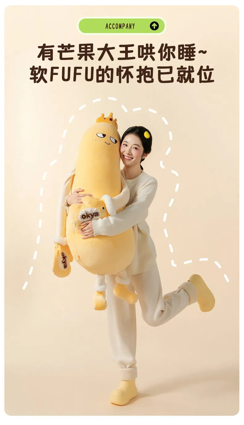 OKYA Mango King Sleeping Plush Patting Hugging Pillow Soothing Doll Squishy Tapping Plushie Birthday Gift for Girlfriend