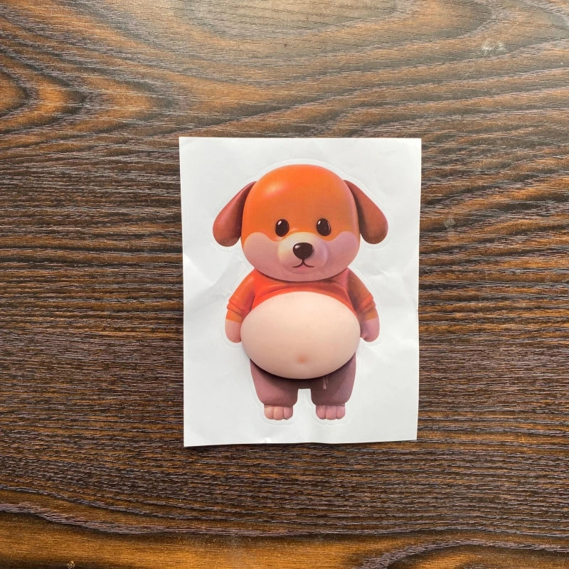 Cute Puppy Big Belly Pinch Sticker Cartoon 3D Shiba Inu Anti-collision Sticker DIY Mobile Phone Case Sticker Children's Toy