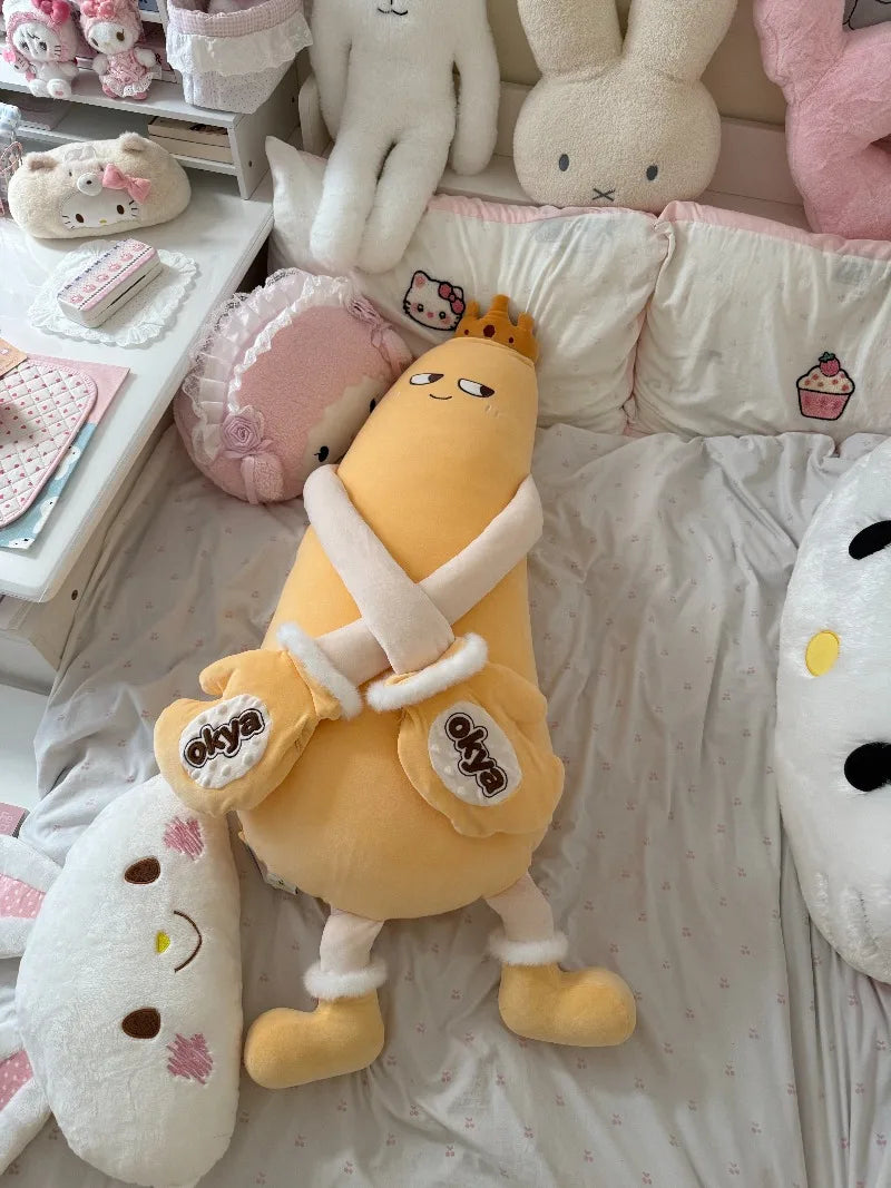 OKYA Mango King Sleeping Plush Patting Hugging Pillow Soothing Doll Squishy Tapping Plushie Birthday Gift for Girlfriend