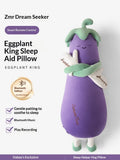 Zhimengren Eggplant Sleep Pillow Bluetooth Music Remote Control Adjustable Patting Plush Toy For Adults Pregnant Women Girls
