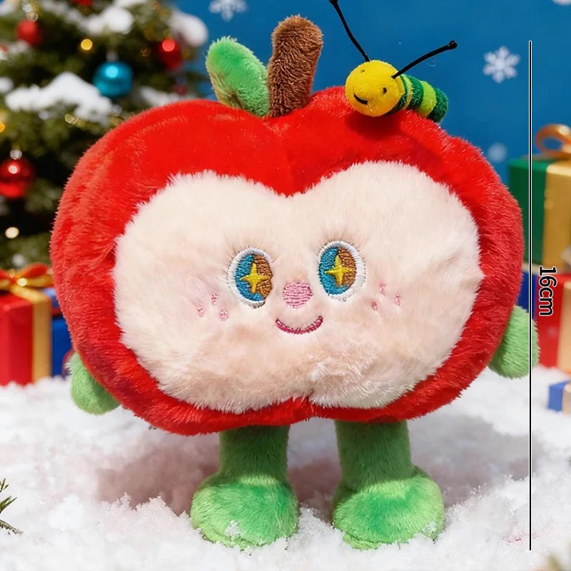 Plush Red Apple Keychains Pendant Surprise Apple  with Bug Holes Proposal Hide The Ring Couples Valentine's Day Surprise Gift