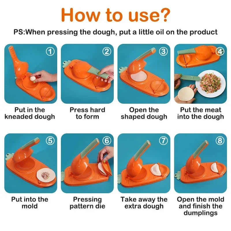 Manual Dumplings Maker Press Device Dumpling Mold  Manufacturing 2 in 1 Skin Wrapper Kitchen Raviolis Empanadas Kitchen Gadgets