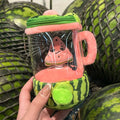 Cartoon Fruit Juicer Plush Toy Drawstring Rotating Watermelon/Orange/Banana Stuffed Plush Toys Bag Pendants Fruit Juicer Toy