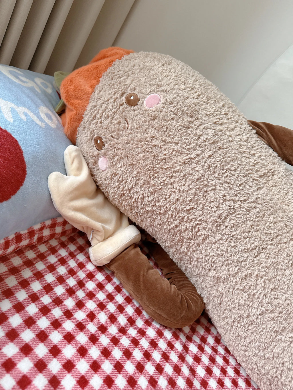 OKYA Peanut King Sleep Inducing Plush Pillow Toy Doll Hugging Patting Cushion Squishy Tapping Plushie Girlfriend Birthday Gift