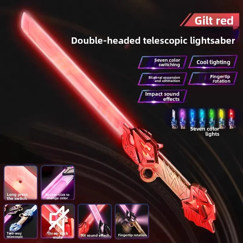 Laser Sword Extensible Glow Sword Two-in-One Colorful Flash Fluorescent Stick Toy