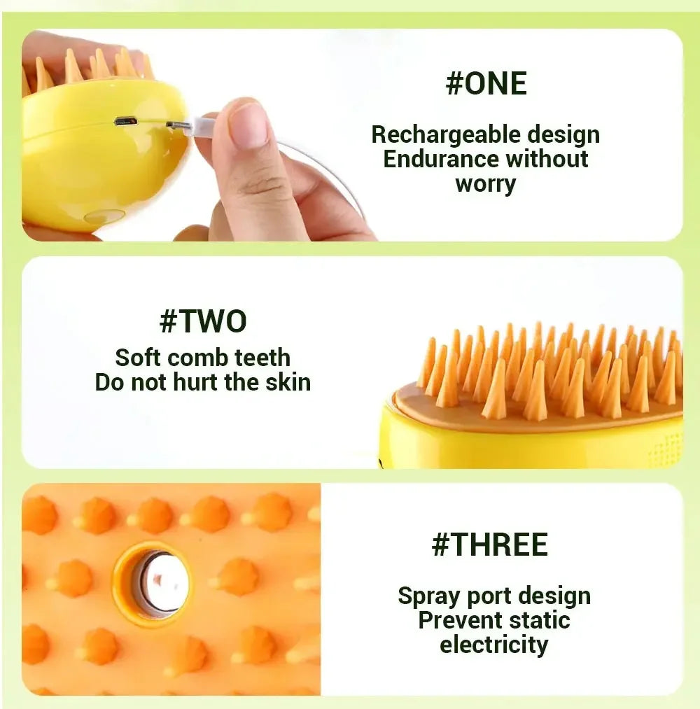3in1 Electric Sprays Massage Combs Cat Dog Steamy Brush Steam Brush Electric Sprayer for Massage Pet Grooming Tool Shedding