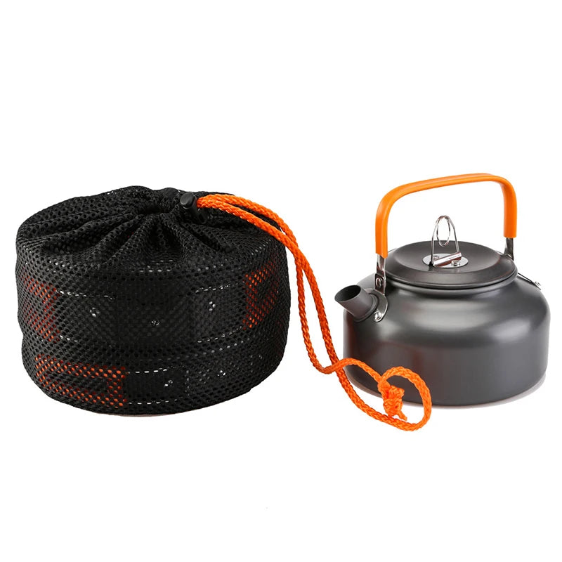 Camping Cookware Set Aluminum Nonstick Portable Outdoor Tableware Kettle Pot Cookset Cooking Pan Bowl for Hiking BBQ Picnic