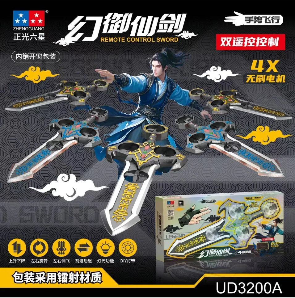 70cm Remote Flying Sword Drone,Rc Glider For Adults,3-Speed Stunt Hand Remote Controlled,Drop-Resistant Material,360° Stunt Flip