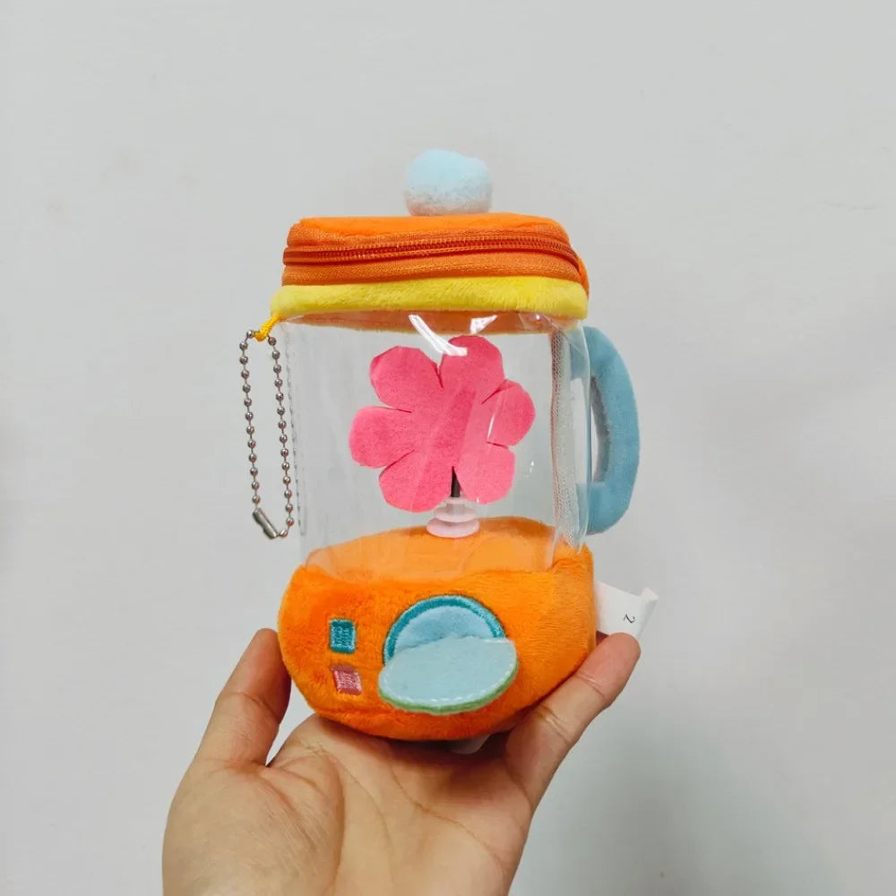 Cartoon Funny Carrot Juicer Plush Toy Drawstring Rotating Bag Pendants Stuffed Plush Toys Carrot/Flower Blender Toy