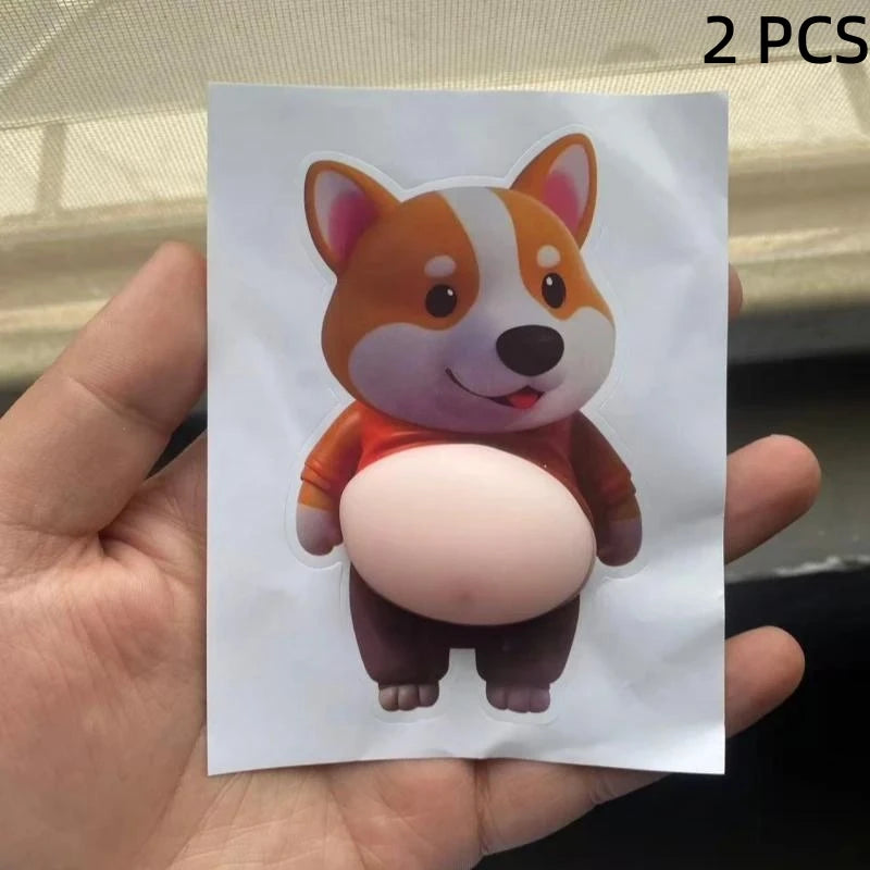 Cute Puppy Big Belly Pinch Sticker Cartoon 3D Shiba Inu Anti-collision Sticker DIY Mobile Phone Case Sticker Children's Toy