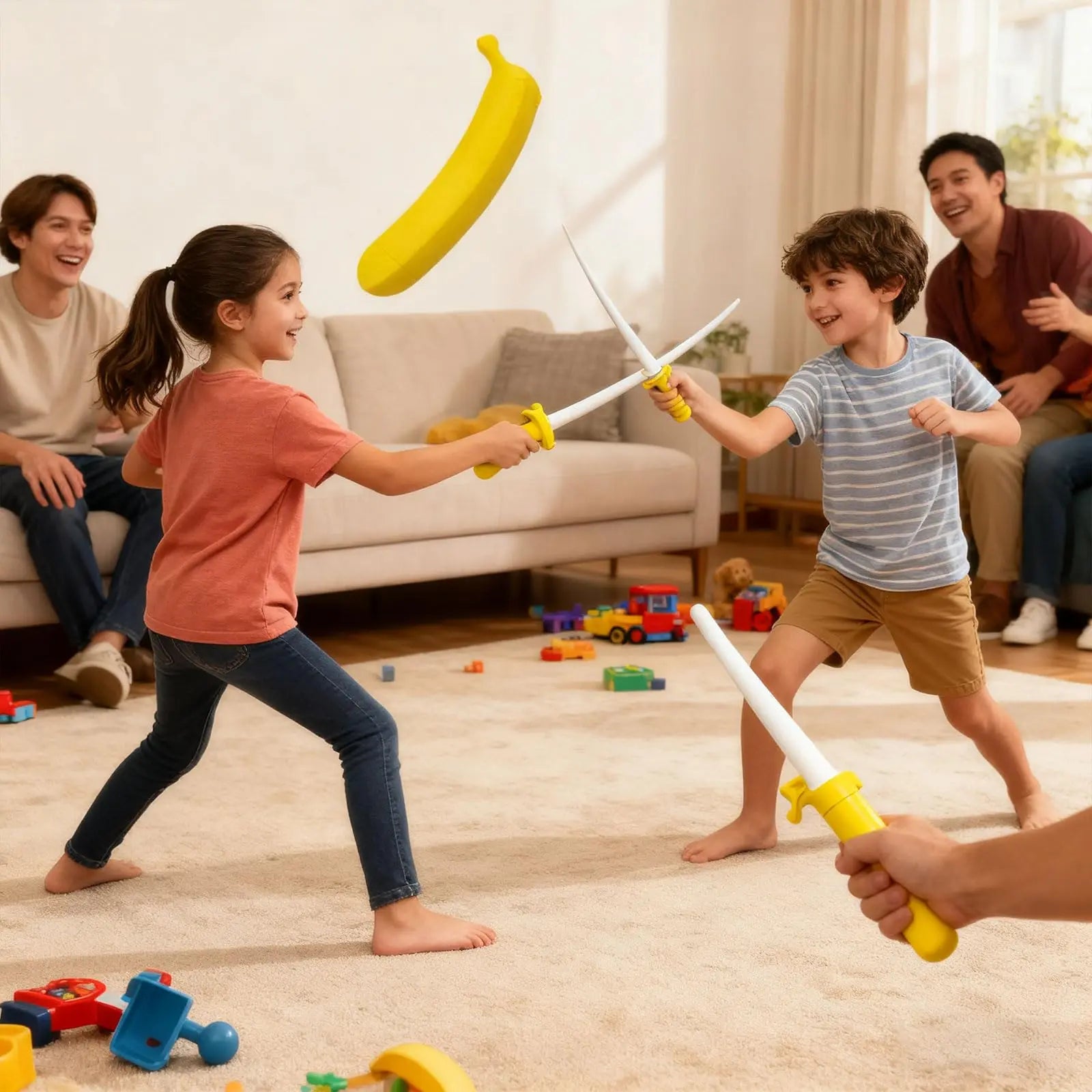 3D Printed Extendable Banana Sword Retractable Realistic Holiday Role Play Ornament Gift Craft Creative Home Ornaments