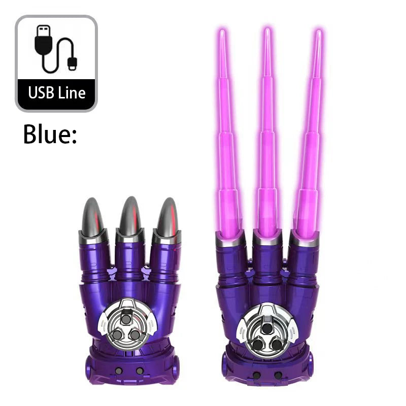 Outdoor Toy Bright Wolf Claw Cosplay Retractable Multi-Color Flash LED Light Claw Party Role Play Interactive Toy For Boy Adult