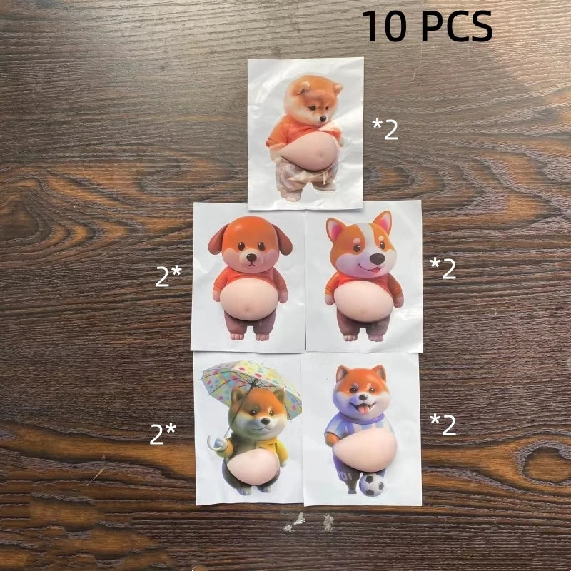 Cute Puppy Big Belly Pinch Sticker Cartoon 3D Shiba Inu Anti-collision Sticker DIY Mobile Phone Case Sticker Children's Toy