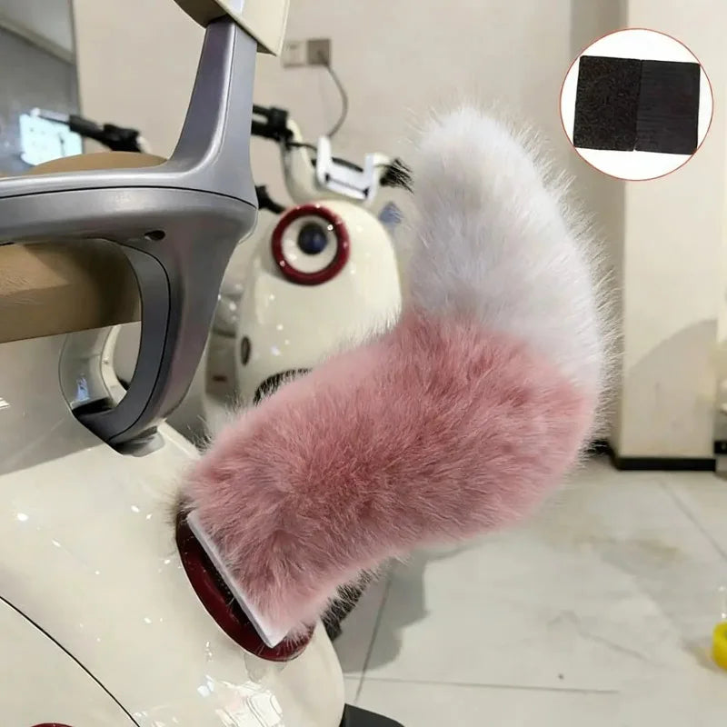 Remote Control Electric Wagging Fox Tail for Scooter Plush Faux Fur Car Rear Decoration Moving Animal Tail Accessory