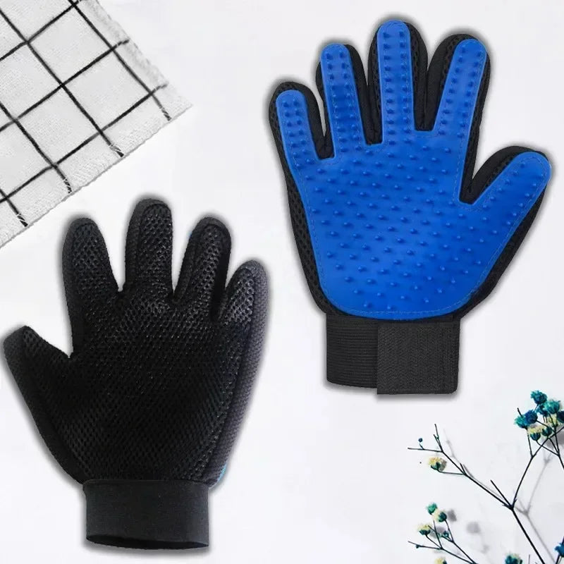 2 In 1 Pet Grooming Glove Brush Hair Remover Massage Comb For Dogs And Cats Efficient Shedding Fur Removal Pet Care Accessory