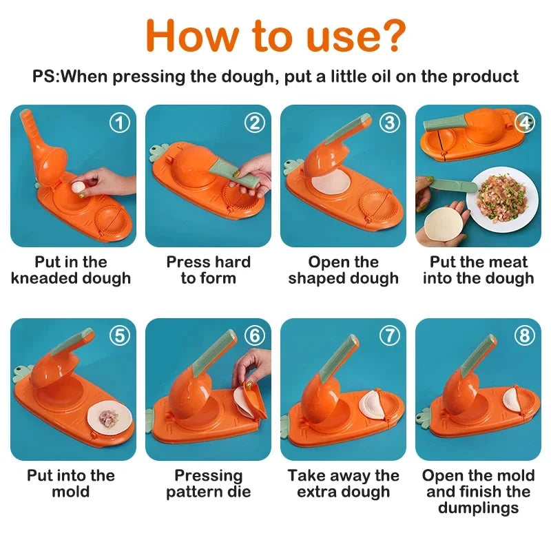 Manual Dumplings Maker Press Device Dumpling Mold  Manufacturing 2 in 1 Skin Wrapper Kitchen Raviolis Empanadas Kitchen Gadgets