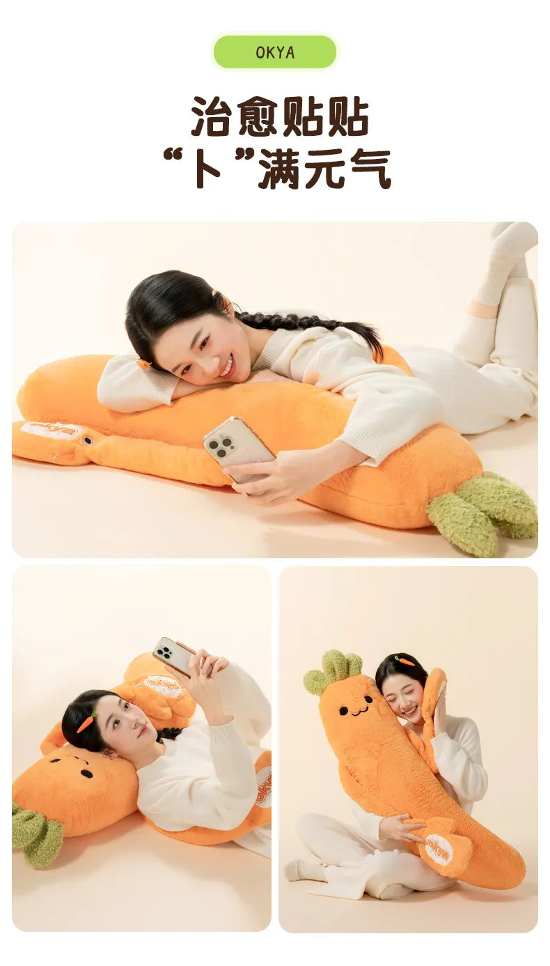 OKYA Carrot King Patting Hugging Sleeping Plush Toy Doll Hug Squishy Pillow Cushion Plushie Birthday Gift for Girlfriend