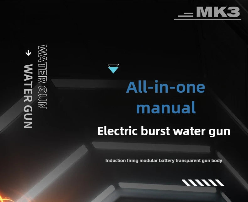 MK3 Simulation Shooting Flames Electric Water Gun Self Absorbent Water Automatic Continuous Water Guns Kids Summer Outdoor Toys