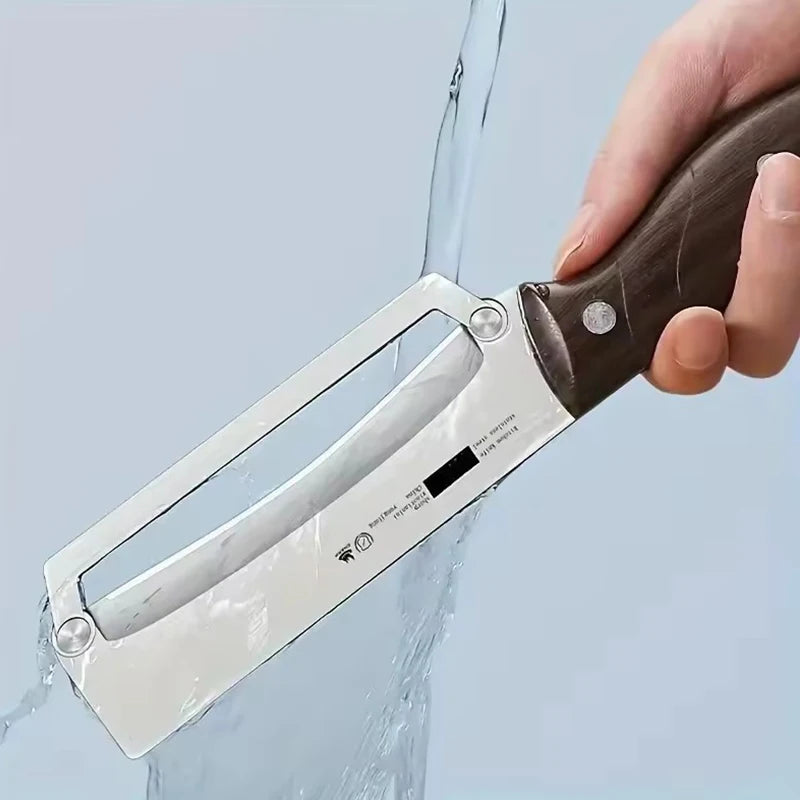 Kitchen Peeler Stainless Steel Multi-Function Kitchen-Specific Peeler for Slicing Fruit and Vegetables with Wooden/ Steel Handle