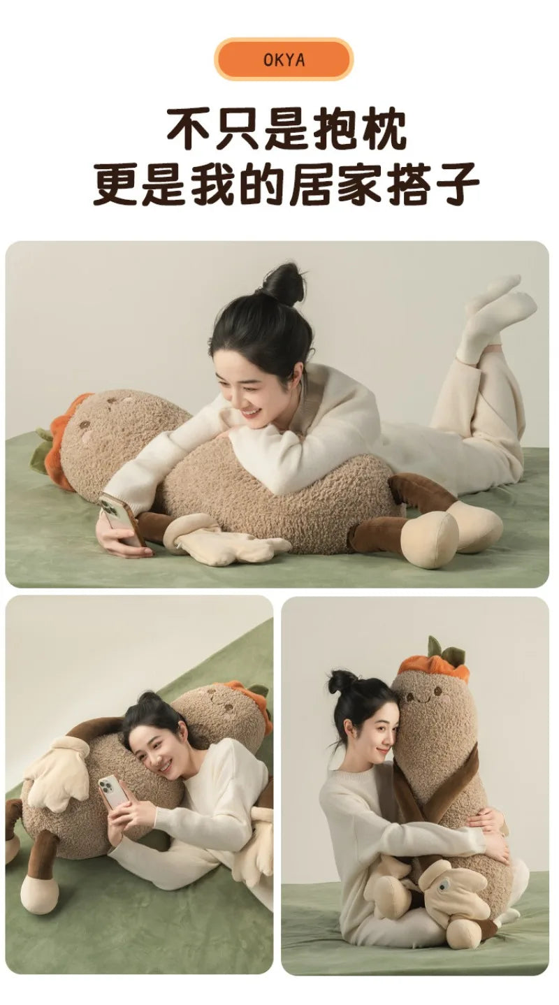 OKYA Peanut King Sleep Inducing Plush Pillow Toy Doll Hugging Patting Cushion Squishy Tapping Plushie Girlfriend Birthday Gift