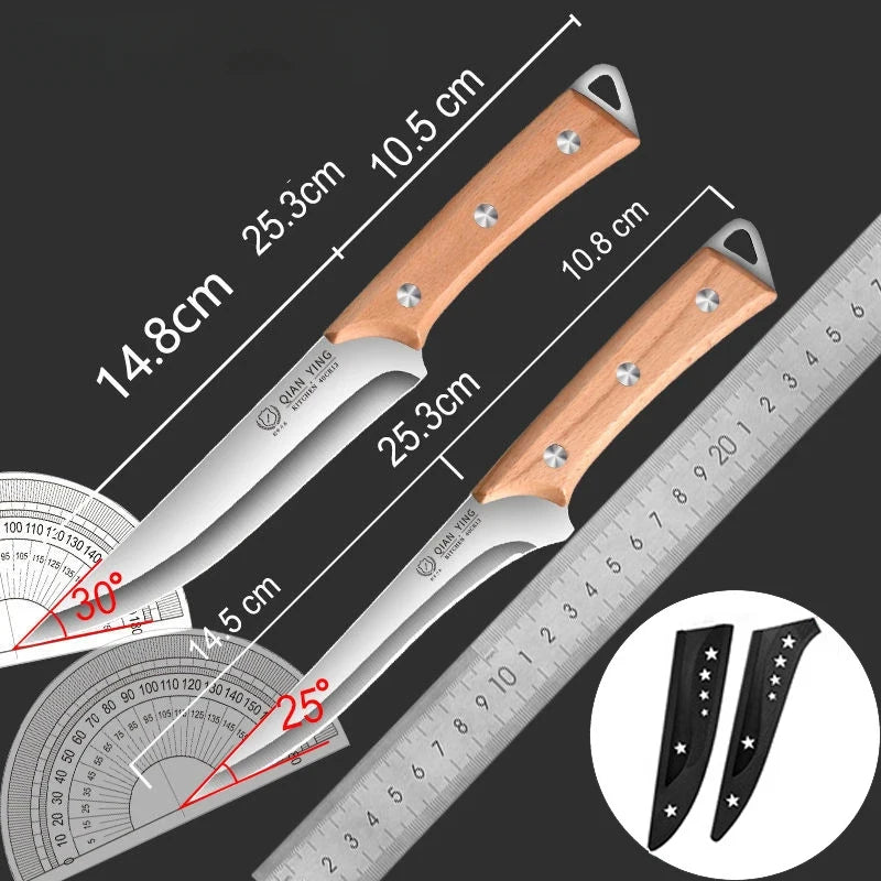 High-quality stainless steel kitchen knives kitchen accessory knives, fruit knives with knife covers sharp for chefs to cut meat