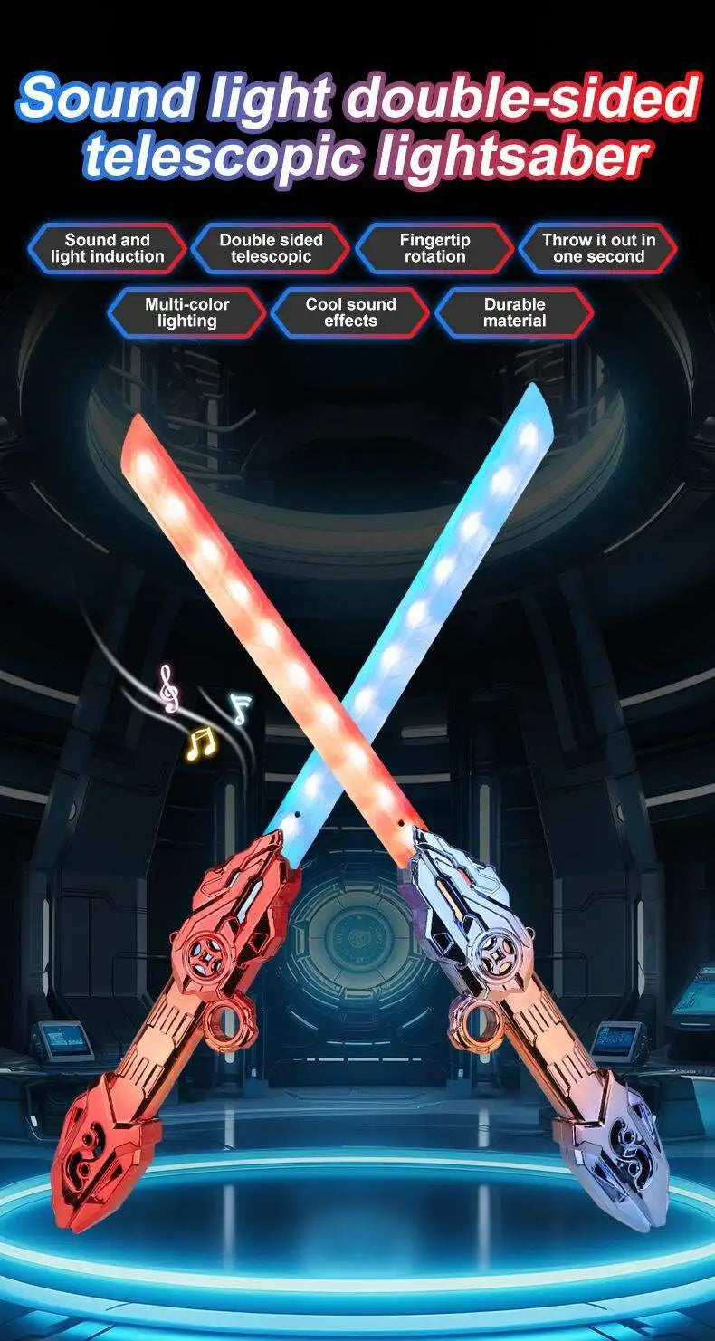 Laser Sword Extensible Glow Sword Two-in-One Colorful Flash Fluorescent Stick Toy