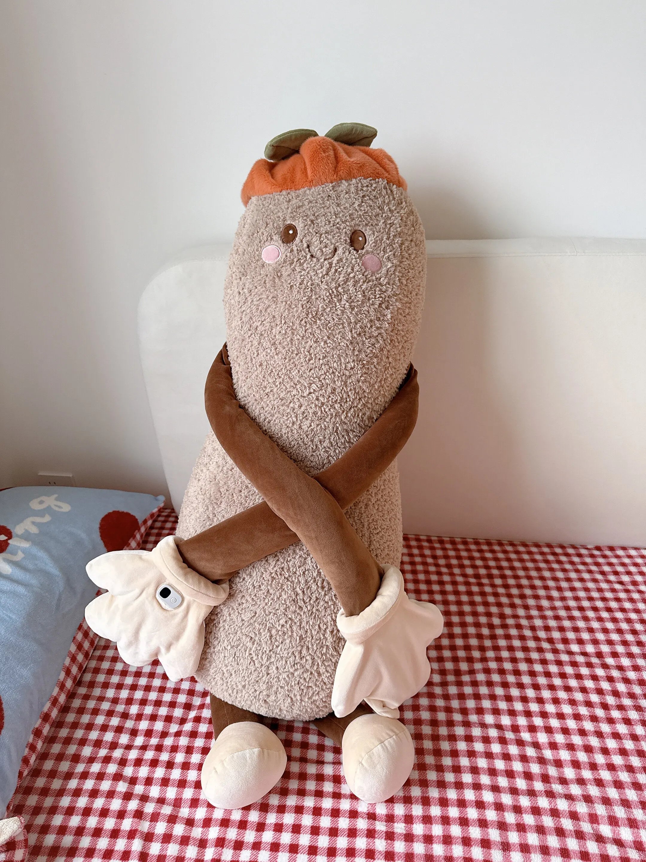 OKYA Peanut King Sleep Inducing Plush Pillow Toy Doll Hugging Patting Cushion Squishy Tapping Plushie Girlfriend Birthday Gift