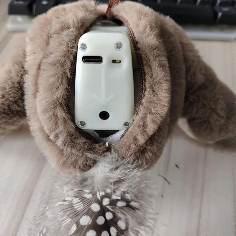 New Simulated Bird Cat Toy Interactive Toys Dog Rechargeable Chirping Flapping Bird(no Flying) Touch Activated Plush Toy Pet
