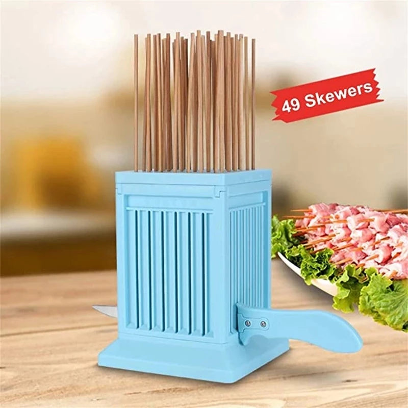 Meat Cutter String Meats 49 Grids Rotisserie Lamb Beef Barbecue Skewer Outdoor Camping Kebab Kitchen Accessories BBQ Tools